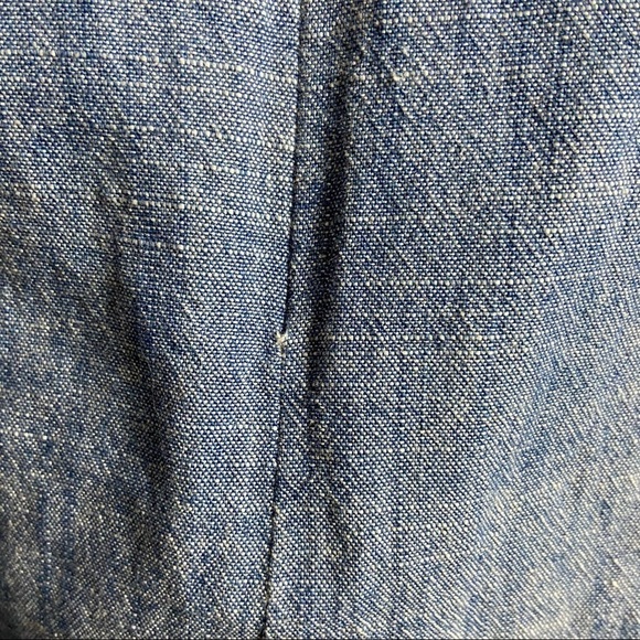 J. by J. Crew Chambray Shift Dress Scalloped Sleeves Blue Preppy Back Zipper 0 - Picture 10 of 10